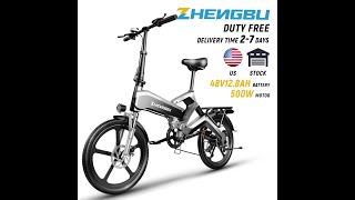 ZHENGBU Adult Electric Bicycle 500W K6 20 Inch Foldable Electric Bike