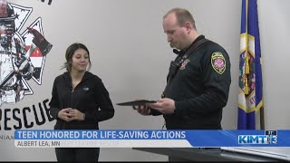 Albert Lea teen honored for life-saving actions