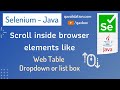 Scroll inside browser elements like WebTable or Dropdown | ListBox