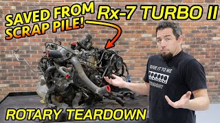 TURBO ROTARY! Flooded 1987 Mazda Rx-7 Turbo II Engine Teardown. A Big Unknown Lump