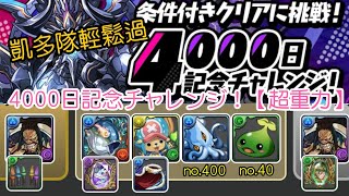 【PAD】【特殊條件：表】4000日記念チャレンジ！【超重力】 凱多隊通關 條件全全拿獎品 by PIPPEN