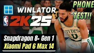 Xiaomi Pad 6 Max 14 Test NBA2K25 Modded/ Winlator PC Game on Android Mobile