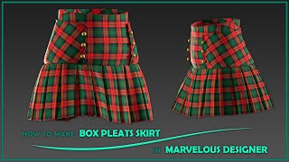 How to make box pleats skirt in marvelous designer