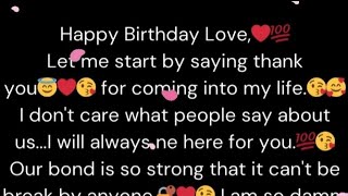 Long happy birthday wishes message for Love😘🥰❤️ #happybirthday #love #shorts