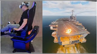 YAW3 Motion Simulator - DCS World Carrier Landing Attempts 2 #dcs #vrgaming #flight #flightsim