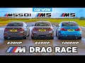 BMW M5 1000hp v M5 Comp v M550i - DRAG RACE