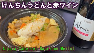 【宅呑み】けんちんうどんと赤ワイン。アルパカ/カベルネ・ソーヴィニョン　メルローとイトーヨーカドーのそれを合わせてみた。