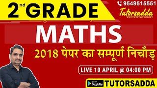 RPSC 2nd Grade Maths Paper 2018 । RPSC 2nd grade teacher ganit Paper Solutions in hindi