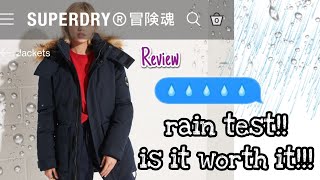 3 hour walk rain test!  Superdry Code Everest Faux Fur Parka - Navy review woman coat