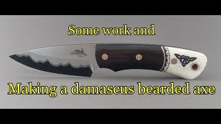 making a damascus bearded axe part 1