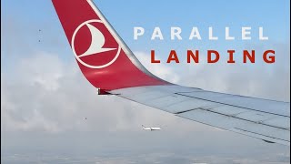 Parallel landing at Istanbul Airport, Turkish Airlines- Ajet, 25 June 2024 [4K]