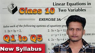 🔥 Class 10 Ex 3A Q1 to Q5  Linear Equations in two variables  | RS Aggarwal | Chapter 3 2024 | CBSE