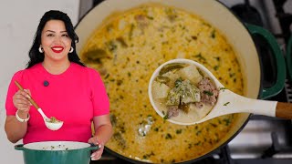 Creamy GROUND BEEF Poblano potato Soup recipe, Quick \u0026 Easy Creamy Soup ! ( ONE POT MEAL )