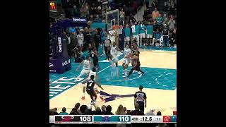 Moussa Diabaté BLOCK FOR THE WIN!! #nba #basketball #lamelo #hornets #brandonmiller #miamiheat #heat