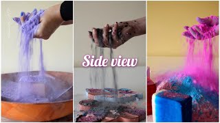 3 side view videos • Dusty • Powder play • Satisfying gym chalk ASMR 🩷💜🩵