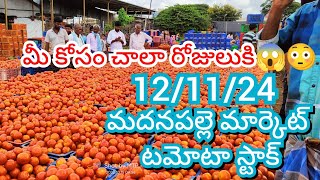 12-11-24 Madanapalle Tomato Market price Today || Today Tomato Market Rate in Madanapalle #today