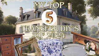 Top 5 Transfer DIY’s 2024 | Trash to Treasure Home Decor | IOD Transfers \u0026 Stamps | Thrift Flips