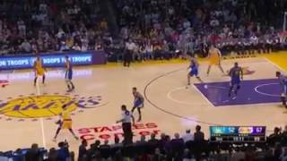 D Angelo Russell Drains 3 in Curry's Face