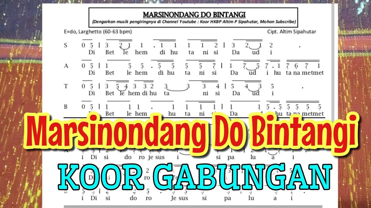 Partitur Koor Natal Baru 2023 - Marsinondang Do Bintangi Ciptaan Altim ...