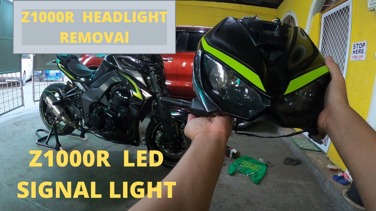 Kawasaki Z1000r Led Signal Light Z1000r Headlight Removal Youtube