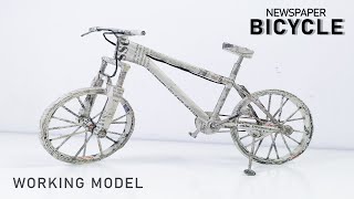 How To Make newspaper bicycle | Paper bicycle working model