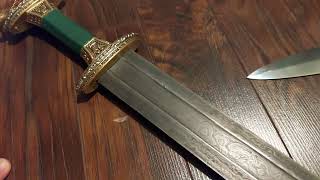 Scandinavian Vendel Chieftain's Migration Sword Damascus Blade Teaser by Deepeeka