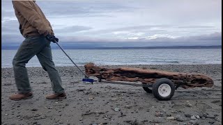 DIY hand cart for moving logs and beams