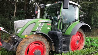 Schoffelen in ruggen teelt met fendt 516 bij Ruddy Willems Tremelo