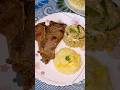 Steak with garlic mashed potato and fried rice ❤️