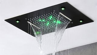 vouruna LED light waterfall bathroom shower system