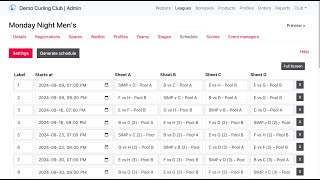 Setting up your Draw Schedules in Curling IO