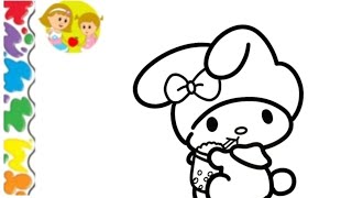 draw my melody💓💞 | Sanrio | melody colouring cute easy melody drawing tutorials