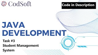 Student Management System | CodSoft Task 3 | Java Programming Internship | Code in Description