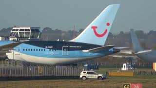 Tui Boeing 787-8 Dreamliner landing ,pushback startup and taxi for takeoff