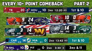 Every 10+ Point Comeback in the 2023 NFL Season | Part 2