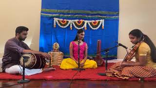 Prisha Balan (Bay Area) Vocal, Aishwarya Anand - Violin, Sachin Rao - Mrudangam