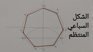 سلسلة رسم الاشكال المنتظمة / كيف ترسم  الشكل السباعي الأضلاع المنتظم بكل سهولة واحترافية