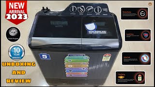 LLOYD GLWMS90HEX 2023 || 9.0 Kg 5⭐️ Star SemiAutomatic Washing Machine Unboxing \u0026 Review || Demo