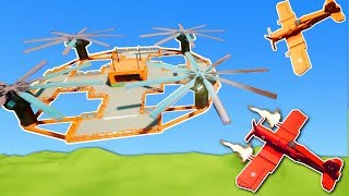 FLYING BASE BATTLE OVER CITY! - Brick Rigs Multiplayer Gameplay - Flying Base \u0026 Plane Battle!