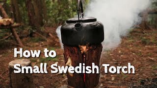 【ブッシュクラフトテクニック】ミニサイズのスウェーデントーチの作り方　How to Small Swedish Torch