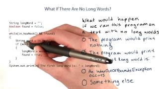 What If There Are No Long Words? - Intro to Java Programming