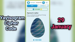 Yaytsogram Cipher 29 January | 29 January yaytsogram cipher code today | yaytsogram airdrop