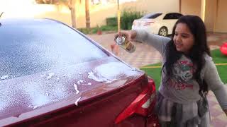 شفا تغسل سيارة ماما ! ! shfa washes car mom