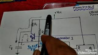 Monostable multivibrator using 555 Timer