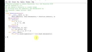 python program to reduce fractions