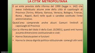 PROVINCE E CITTA' METROPOLITANE