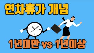 연차휴가 기본적인 개념, 1년미만 vs 1년이상의 차이 | 최대표TV