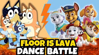 Bluey Dance Battle | Floor is Lava | Paw Patrol | Brain Break | GoNoodle | Just Dance