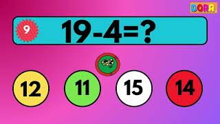 20 Fun One Digit Subtraction Quiz Questions for KIDS! | dora jr