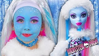 Kids Makeup Abbey Bominable Monster High Doll | Alisa playing and makes Cosplay with Colors Paints